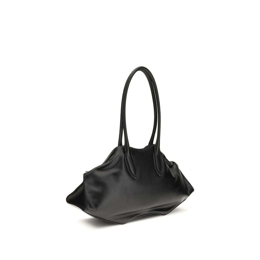Alexander McQueen Black Calf Leather Shoulder Bag