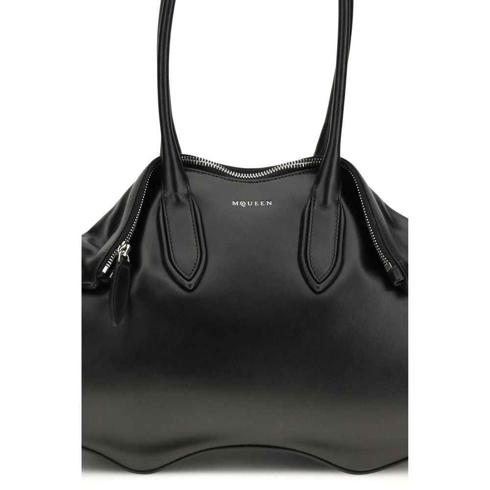 Alexander McQueen Black Calf Leather Shoulder Bag