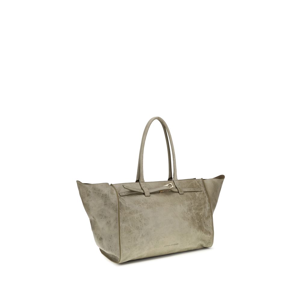 Beige Calf Leather Bos Taurus Shoulder Bag