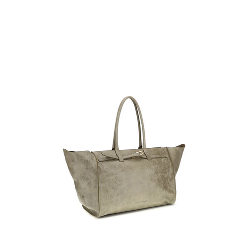Beige Calf Leather Bos Taurus Shoulder Bag