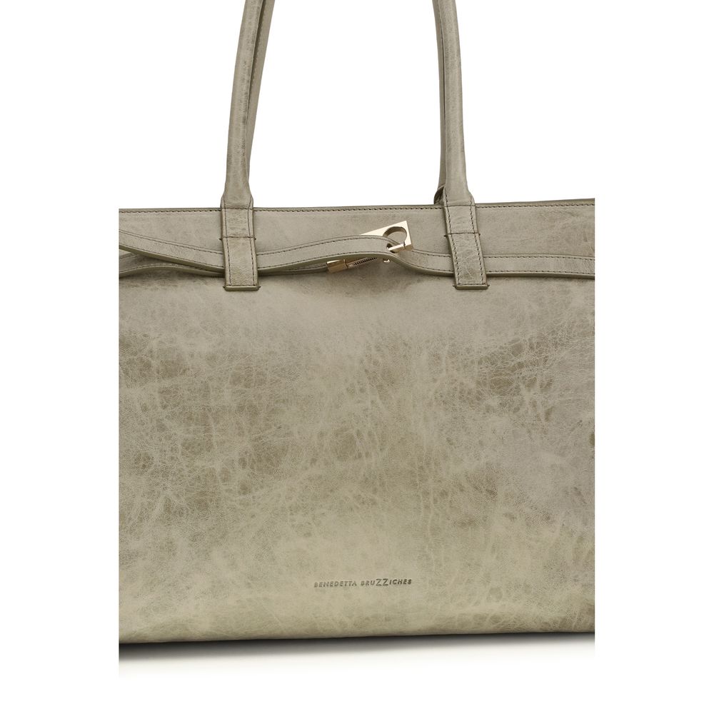 Beige Calf Leather Bos Taurus Shoulder Bag