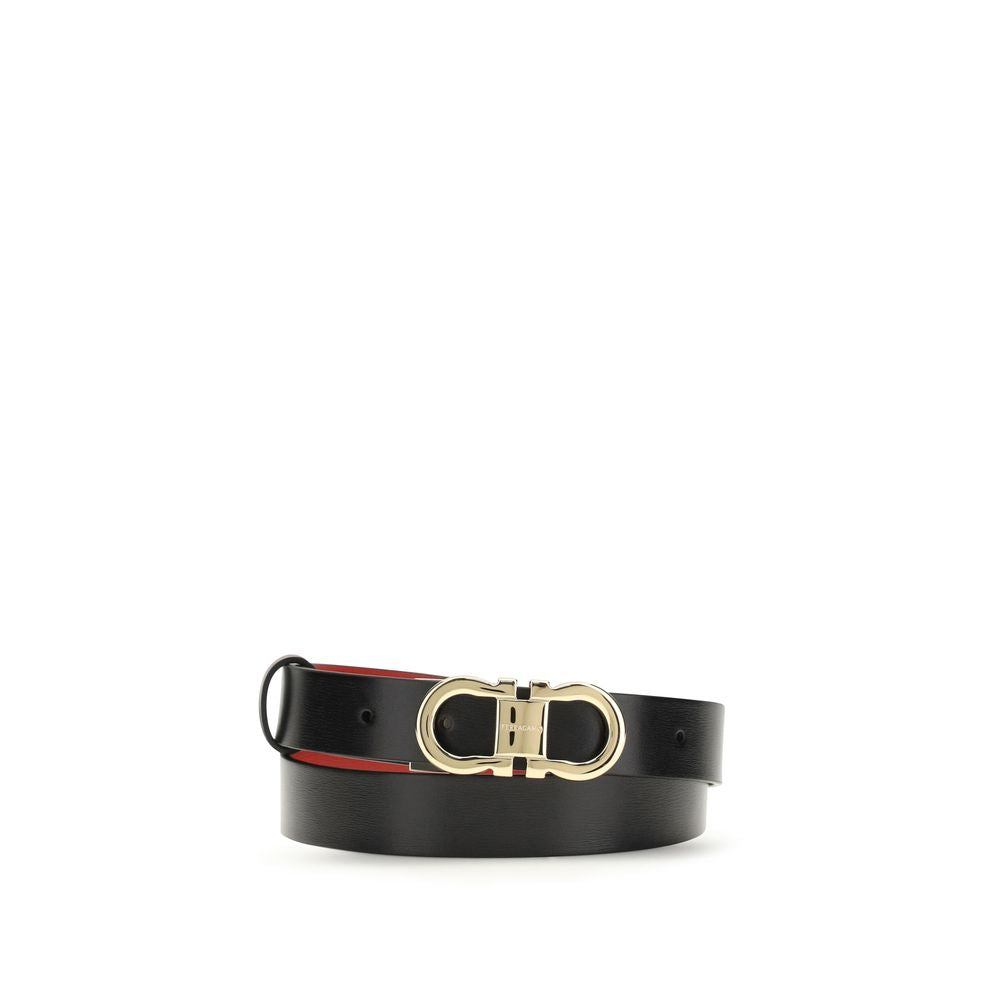 Ferragamo Black Calf Leather Regular Belt