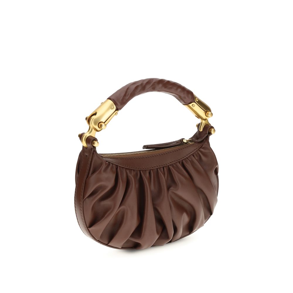 Balmain Brown Calf Leather Shoulder Bag