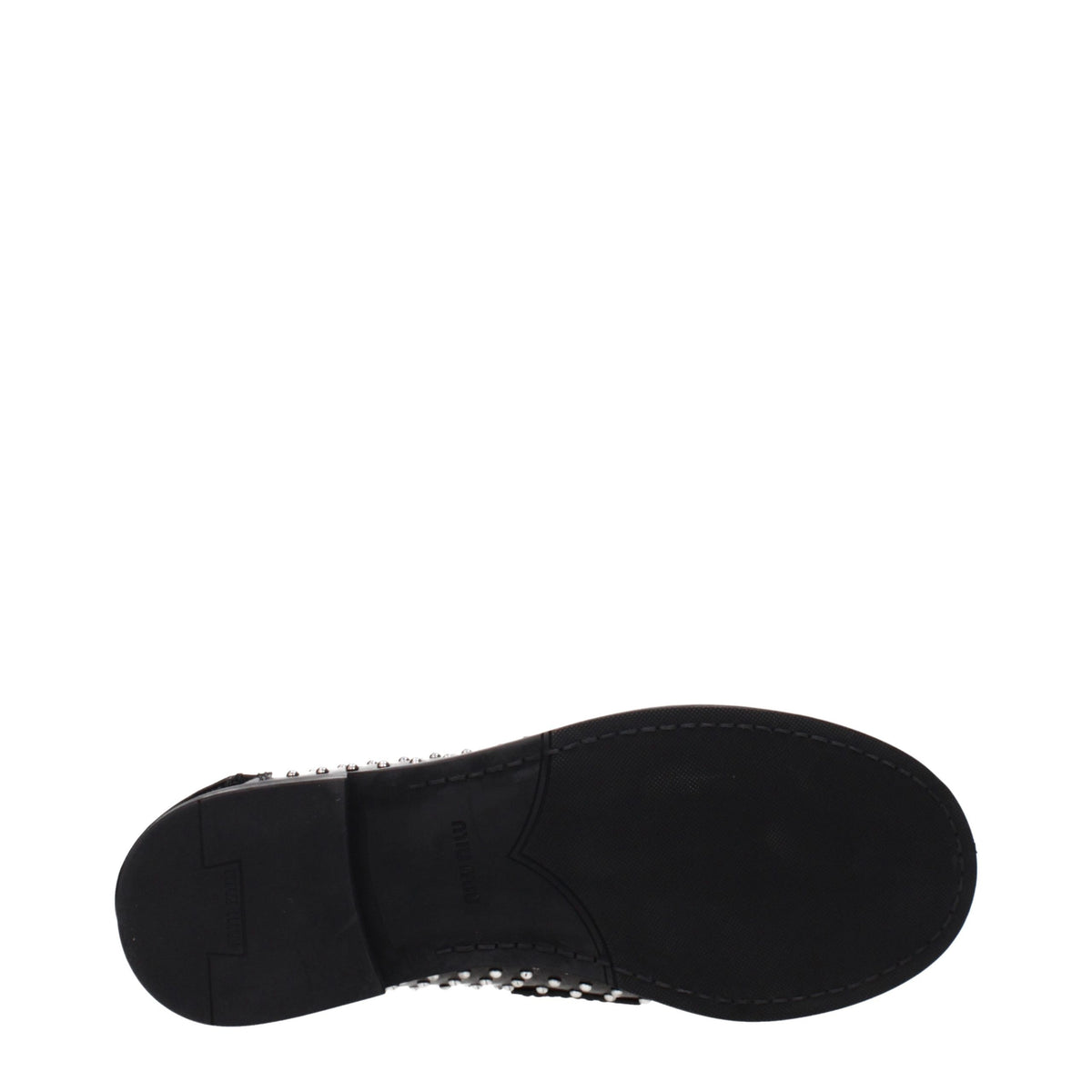 Miu Miu Black Leather Slip-On Loafers