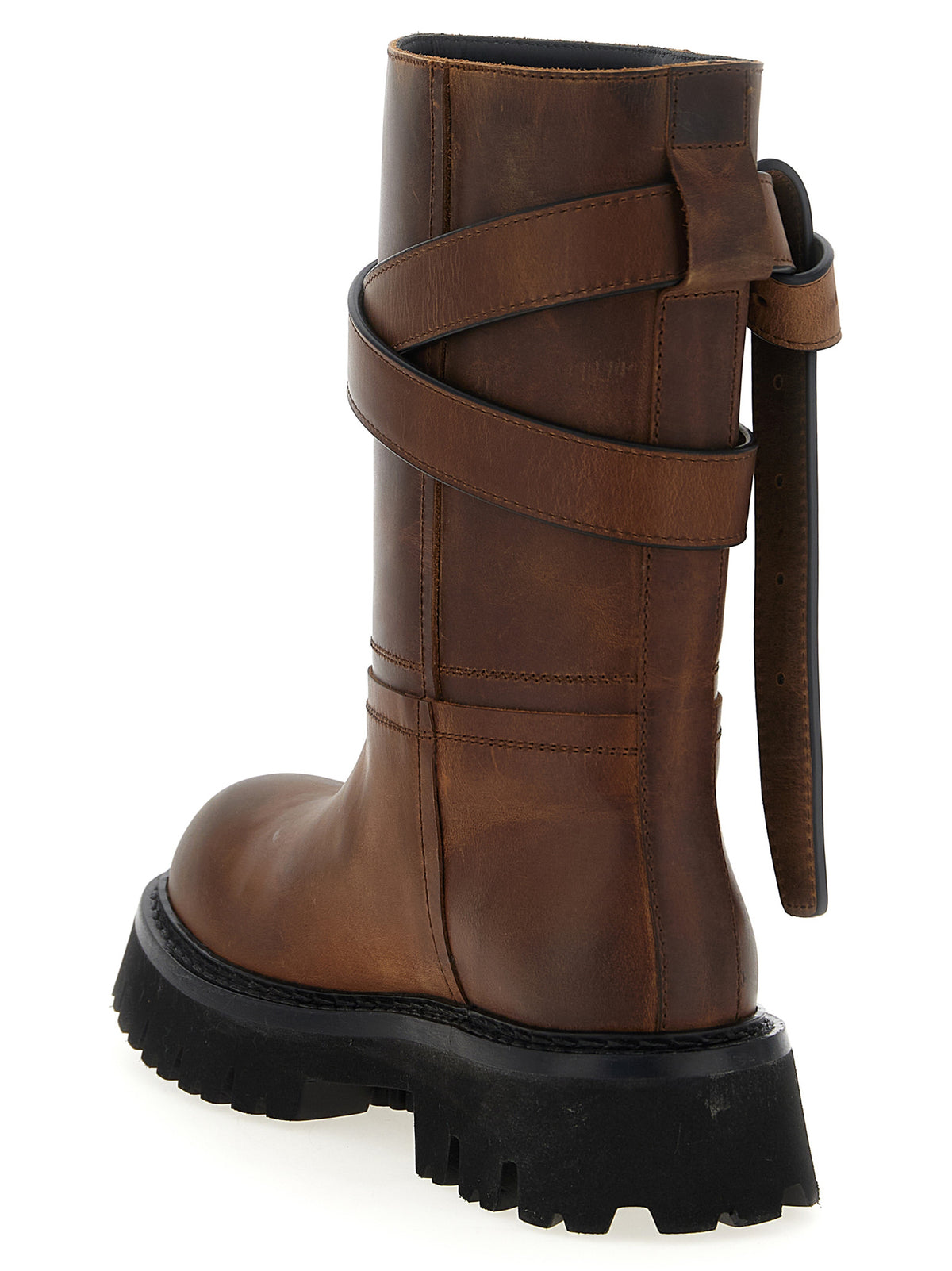 Moschino Brown Velvet Leather Over-the-Knee Boots