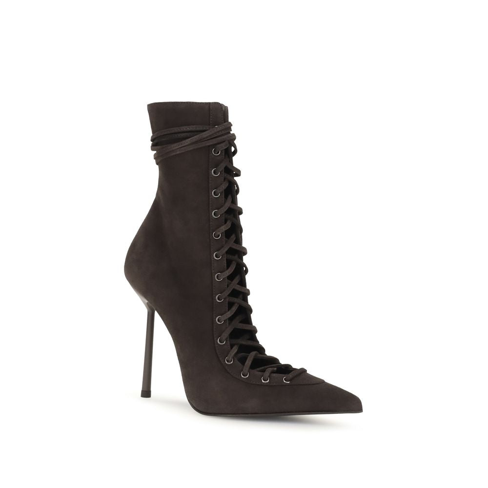 LE SILLA Brown Calf Leather Lace-Up Boots