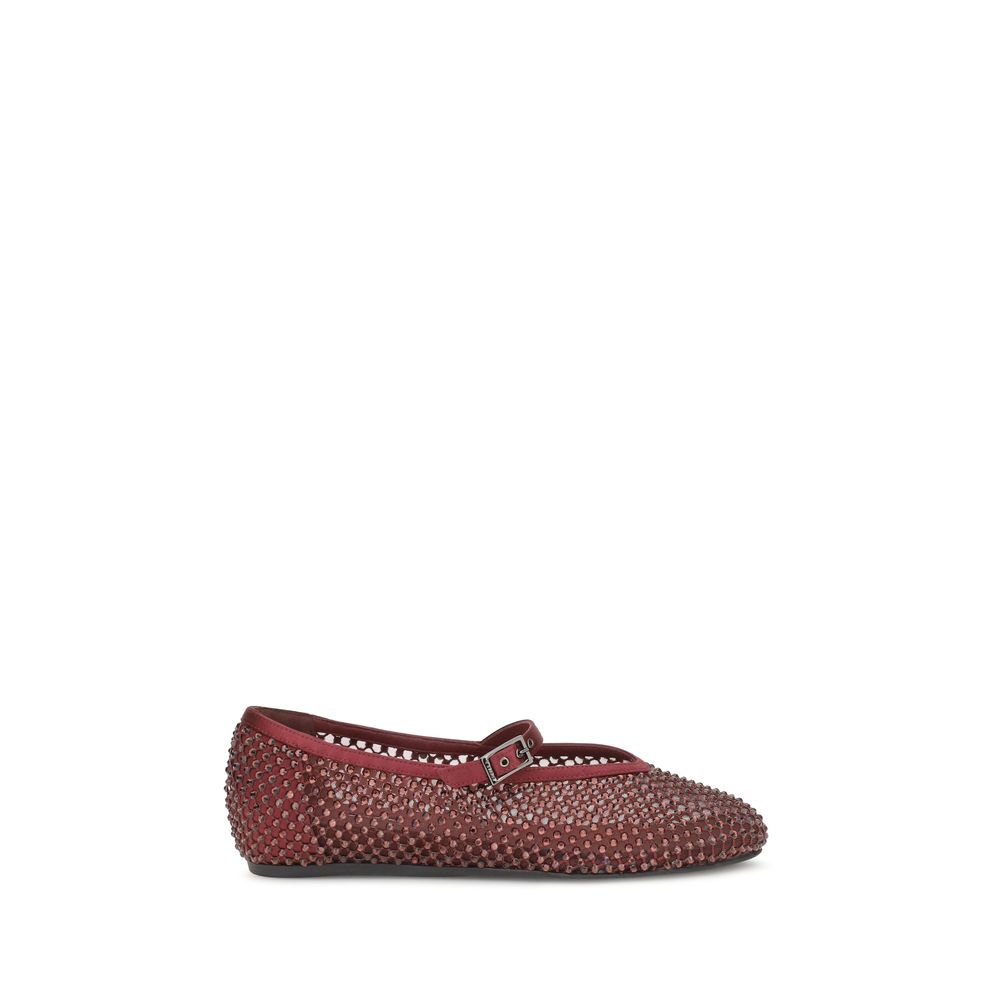 LE SILLA Bordeaux Calf Leather Ballet Flats