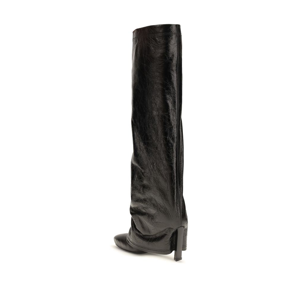 The Attico Black Calf Leather Ankle Boots