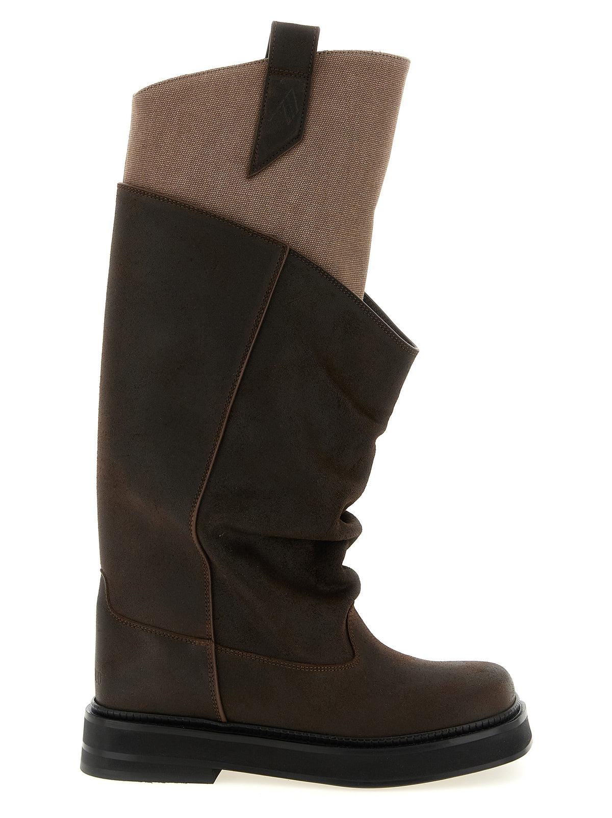 The Attico Brown Calf Leather Over The Knee