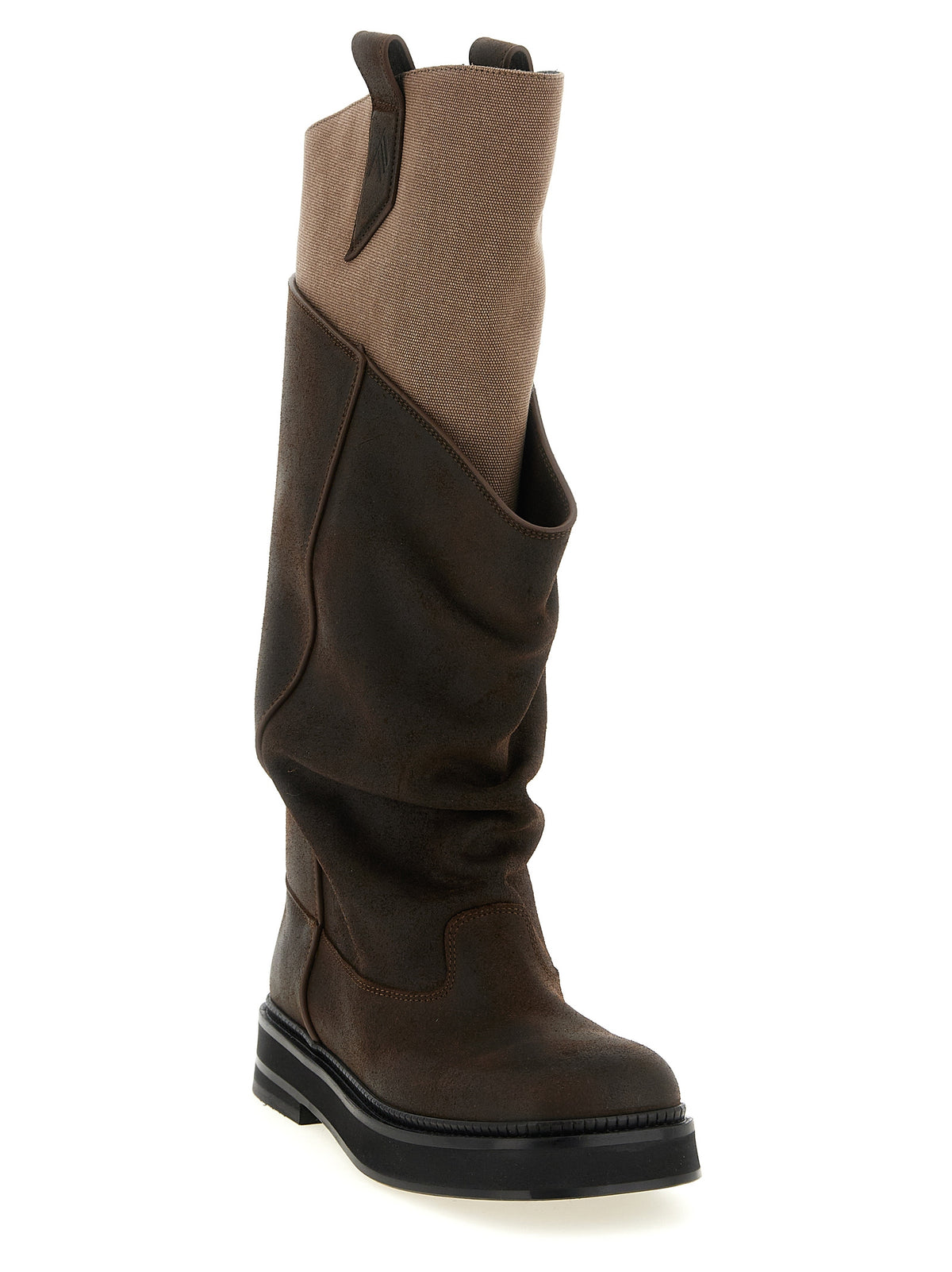 The Attico Brown Calf Leather Over-the-Knee Boots