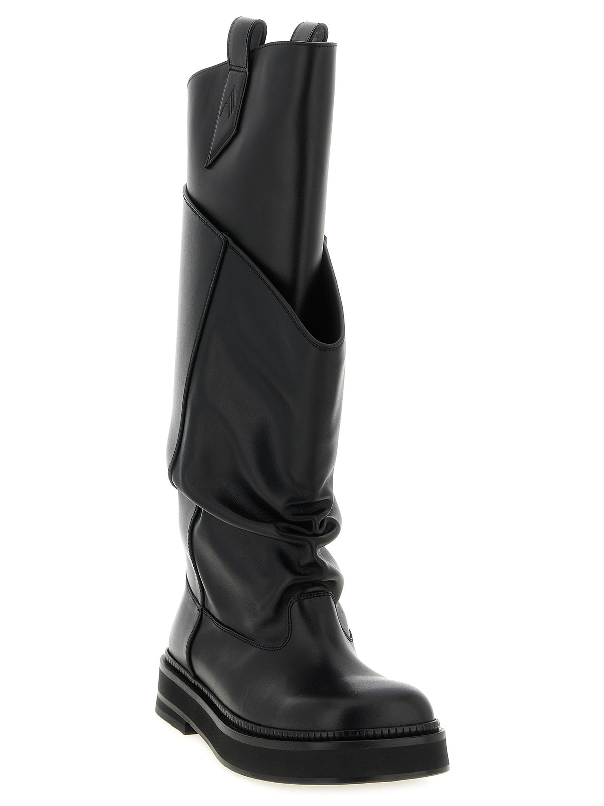 The Attico Black Calfskin Over-the-Knee Boots