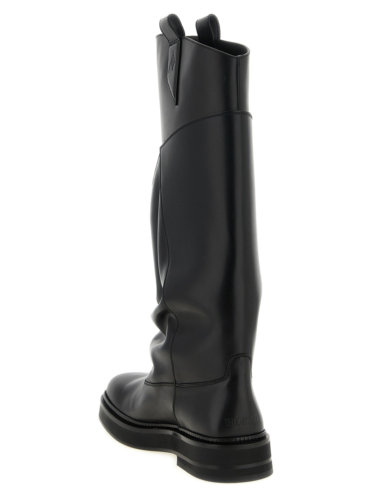 The Attico Black Calfskin Over-the-Knee Boots