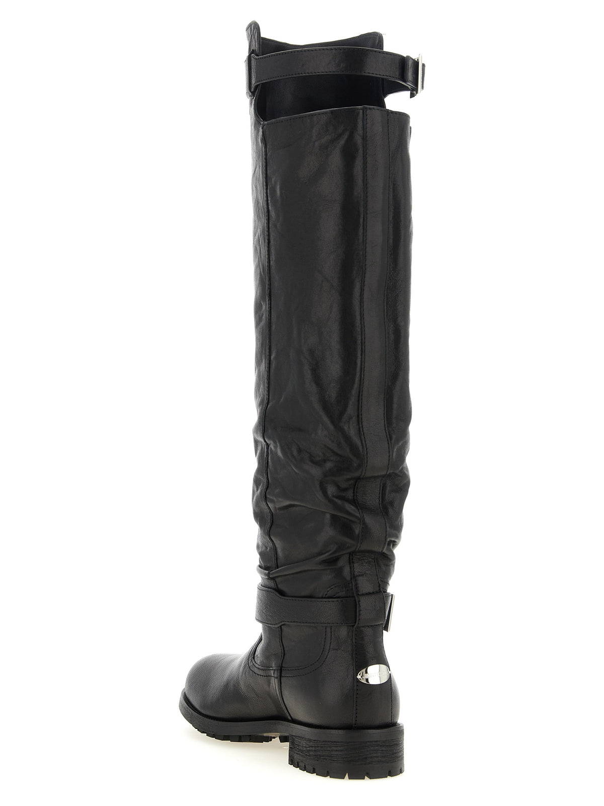 Jimmy Choo Black Leather Over-the-Knee Boots