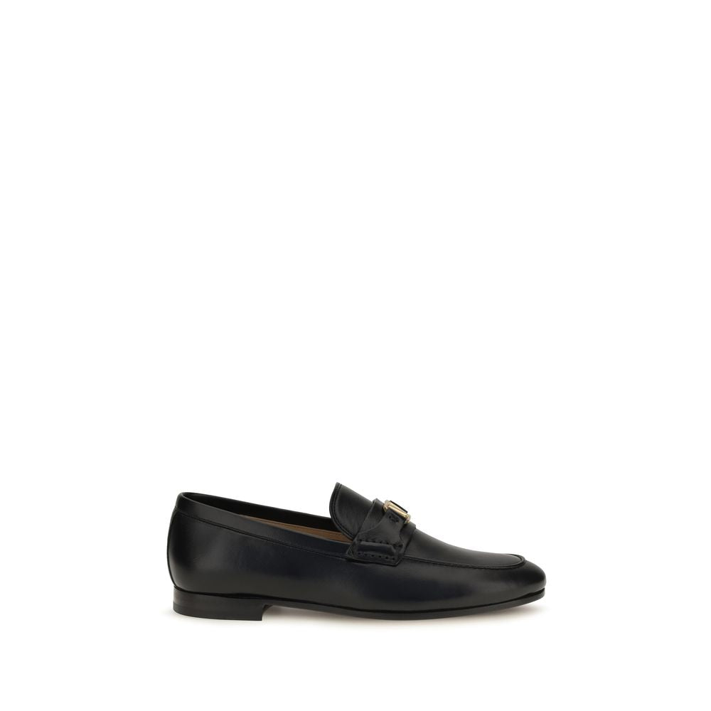 Valentino Garavani Black Calf Leather Slip-On Loafers