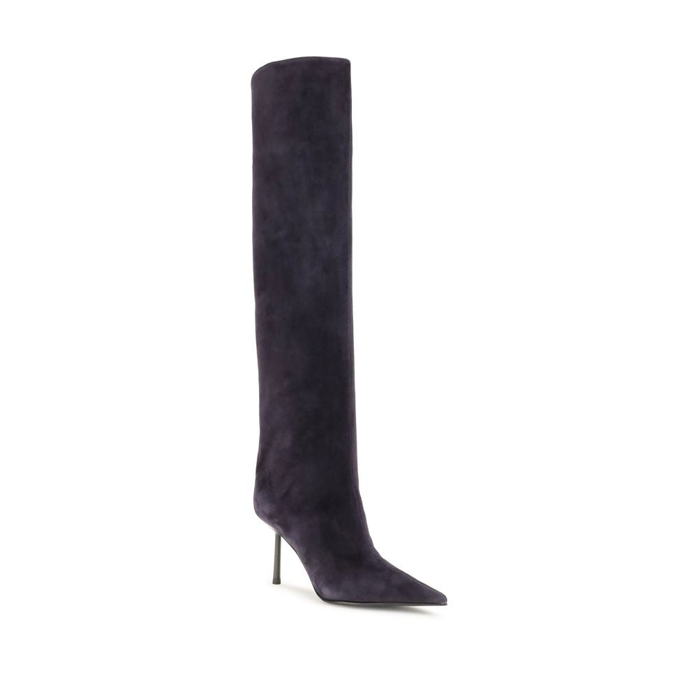 LE SILLA Blue Calf Leather Over-the-Knee Boots