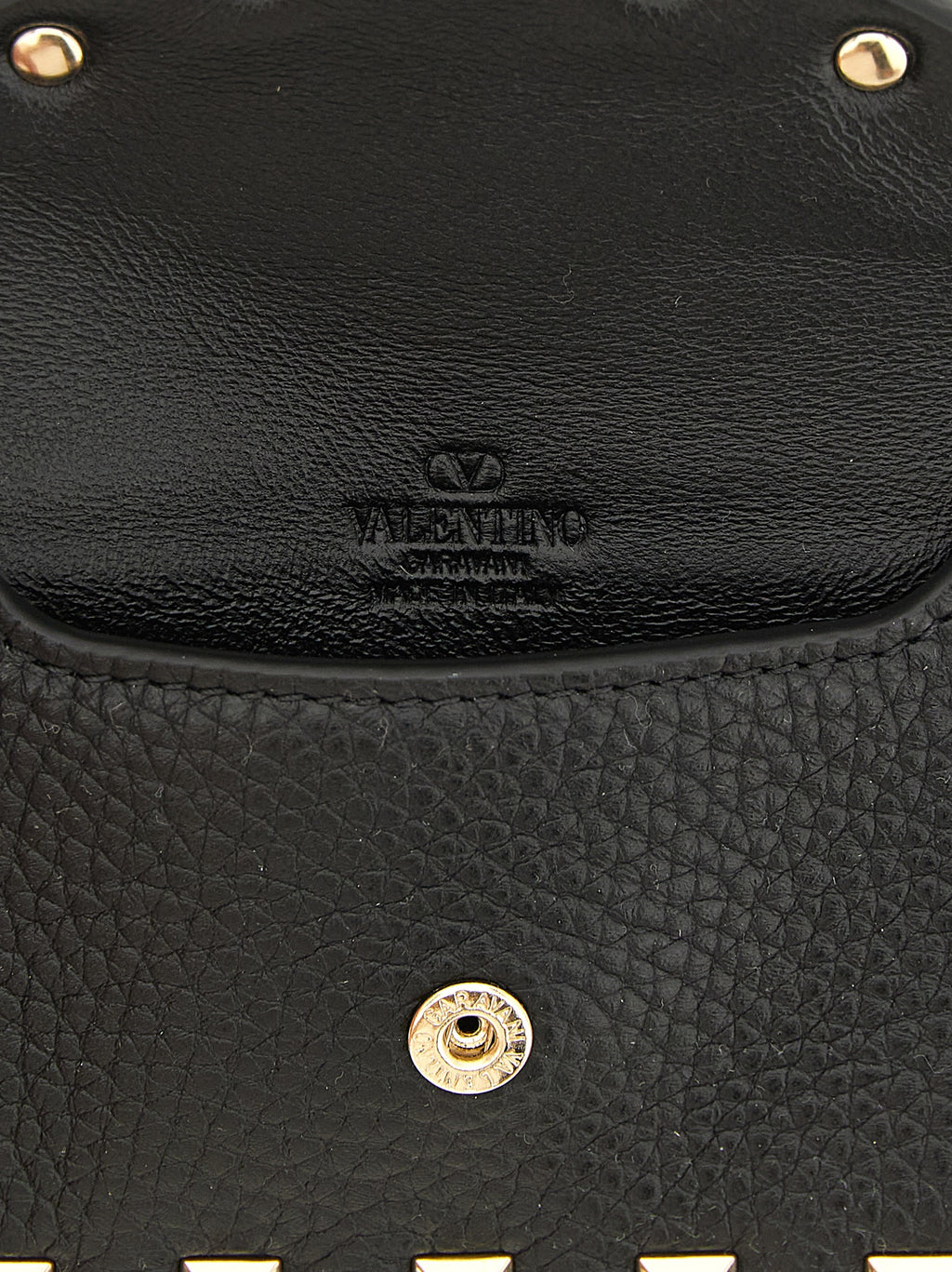 Valentino Garavani Charm Black Calfskin Cardholder