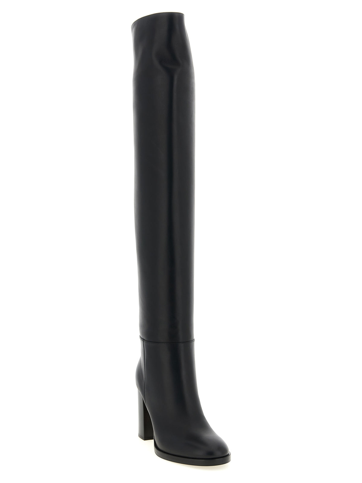 Black Calfskin Over The Knee