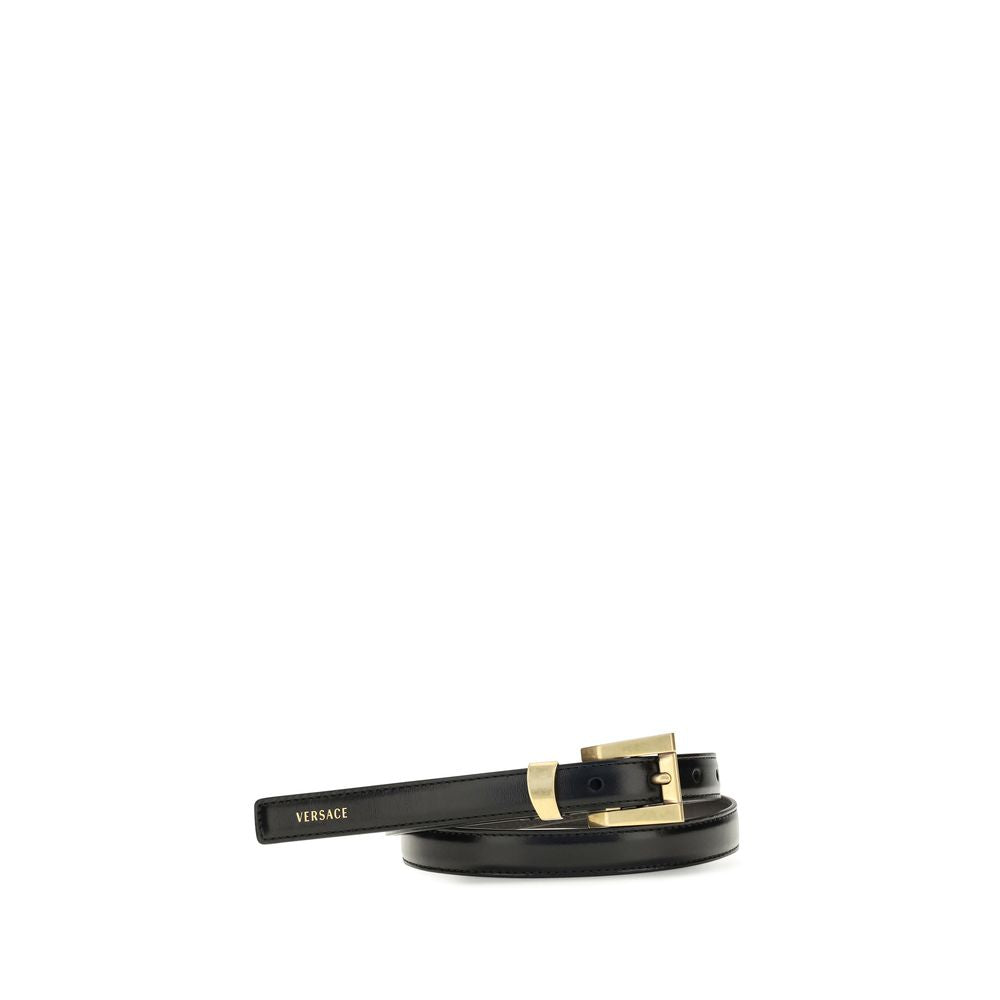 Versace Black Calf Leather Regular Belt