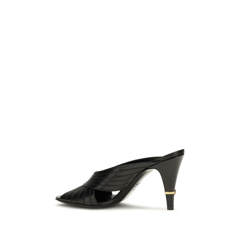 Versace Black Lamb Mules
