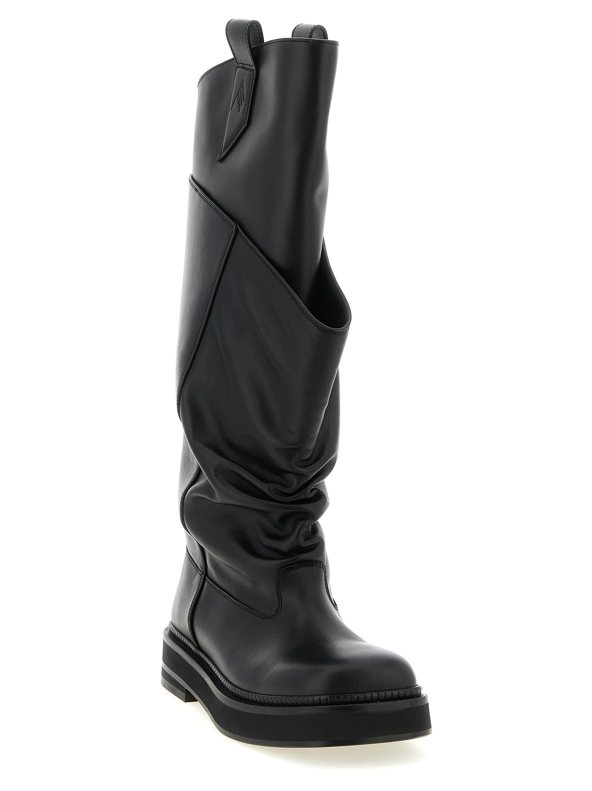 The Attico Black Calfskin Over-the-Knee Boots