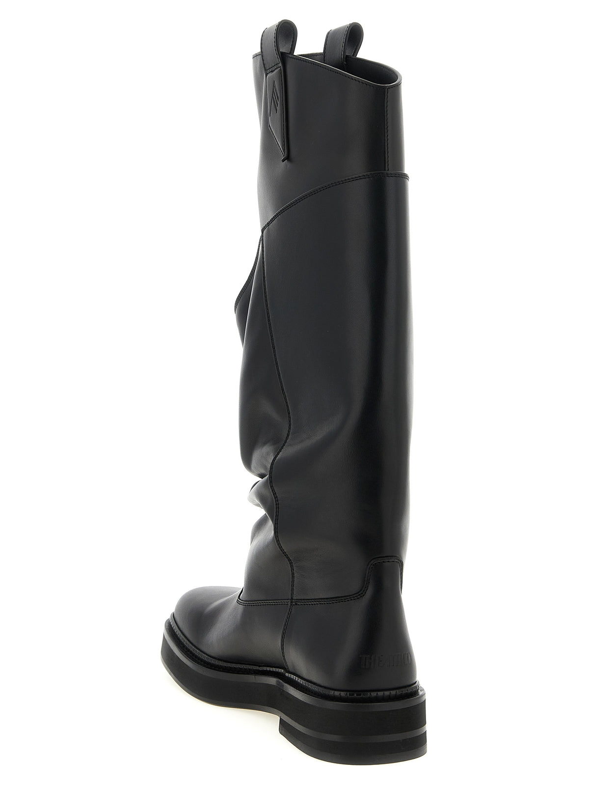 The Attico Black Calfskin Over-the-Knee Boots