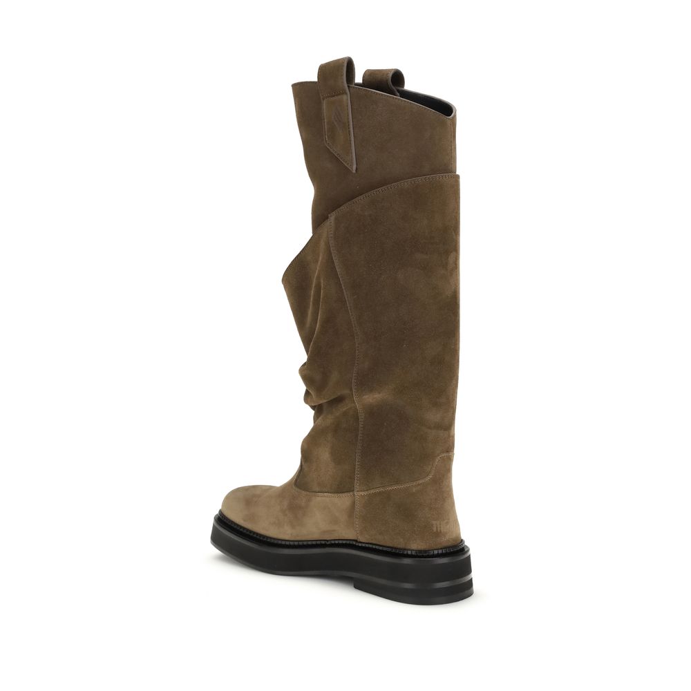 The Attico Brown Calf Leather Lace-Up Boots