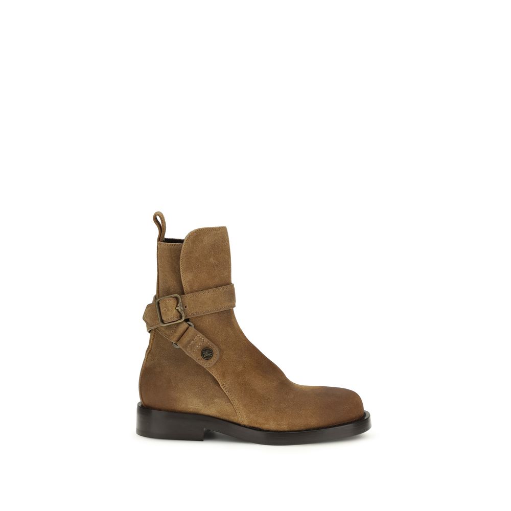 Burberry Brown Calf Leather Lace-Up Boots
