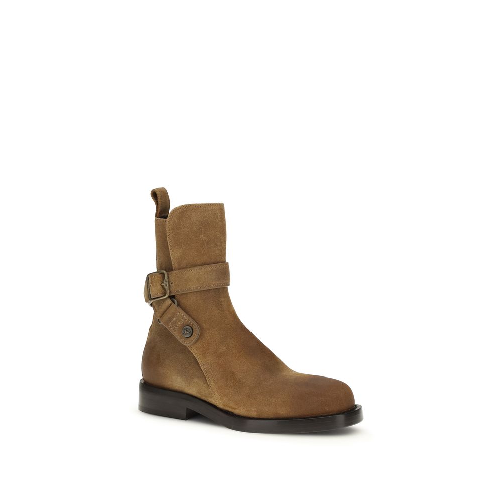 Burberry Brown Calf Leather Lace-Up Boots