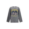 Ganni Gray Alpaca Sweatshirt
