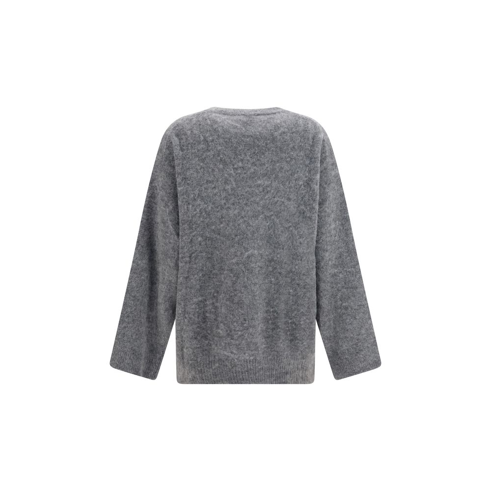 Ganni Gray Alpaca Sweatshirt
