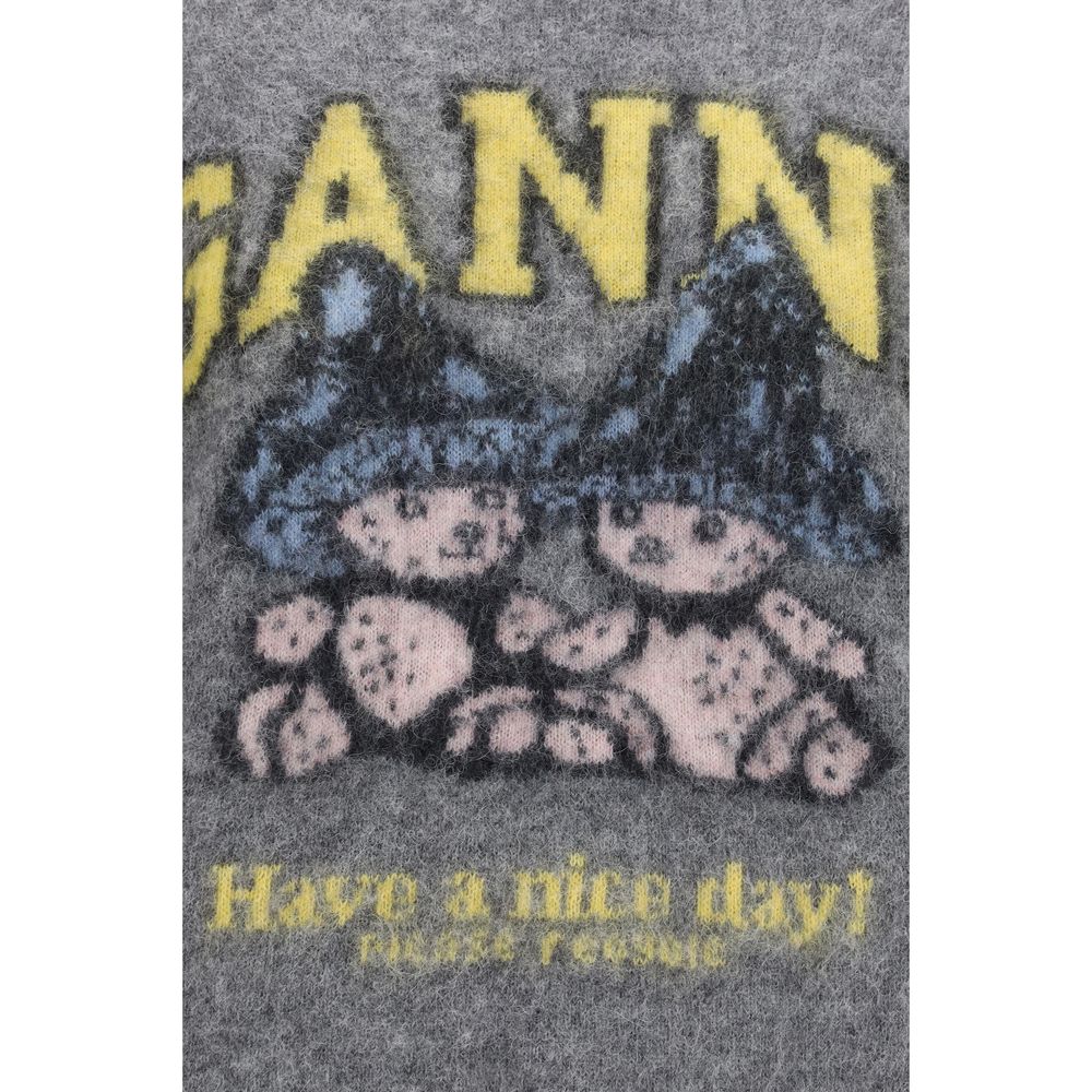 Ganni Gray Alpaca Sweatshirt