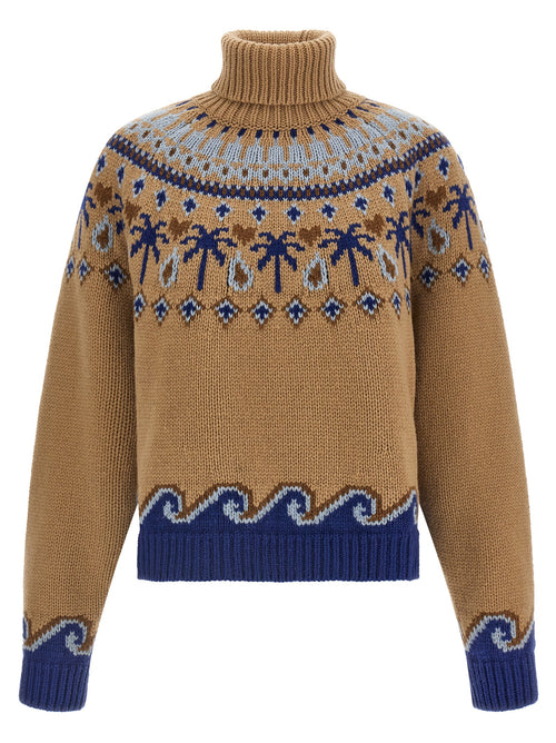 Alanui Beige Virgin Wool Cardigan