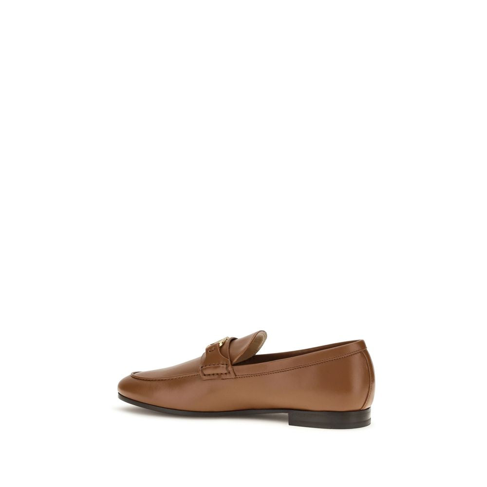 Valentino Garavani Brown Calf Leather Slip-On Loafers