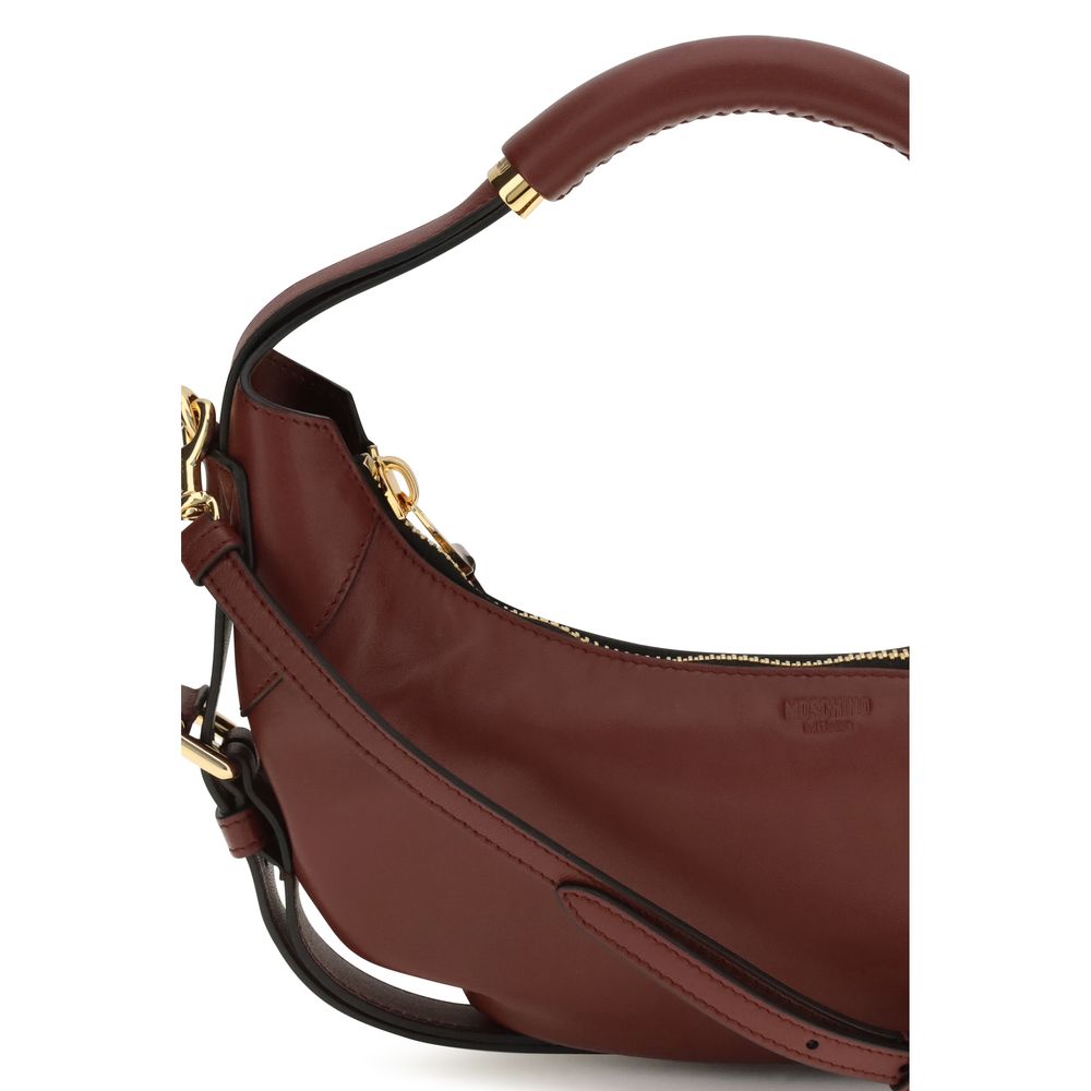 Moschino Bordeaux Calf Leather Handbag