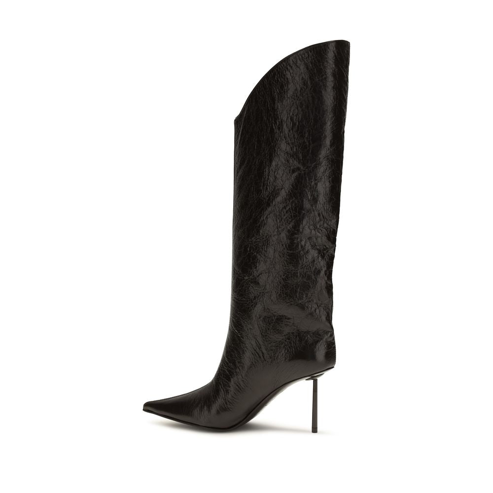 LE SILLA Black Calf Leather High Heel Boots