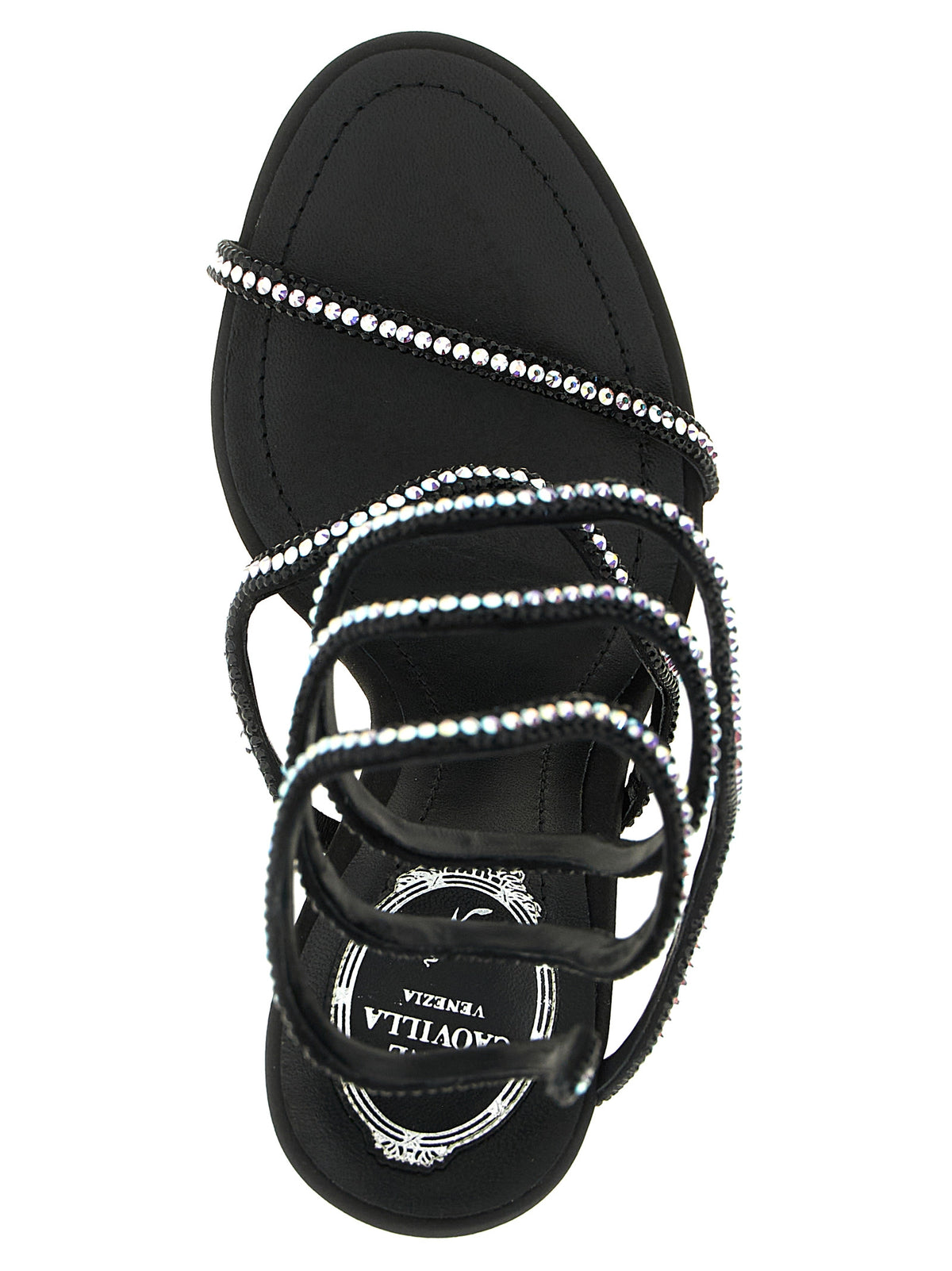 Black Satin Stiletto Heel Sandals