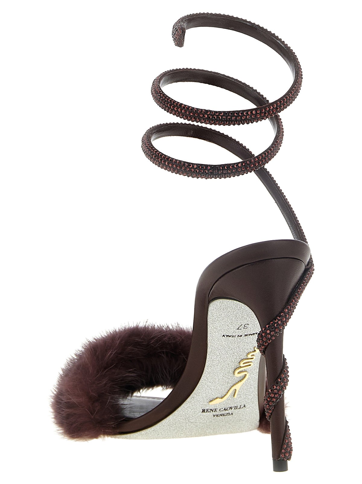 Bordeaux Viscose Stiletto Heel Sandals