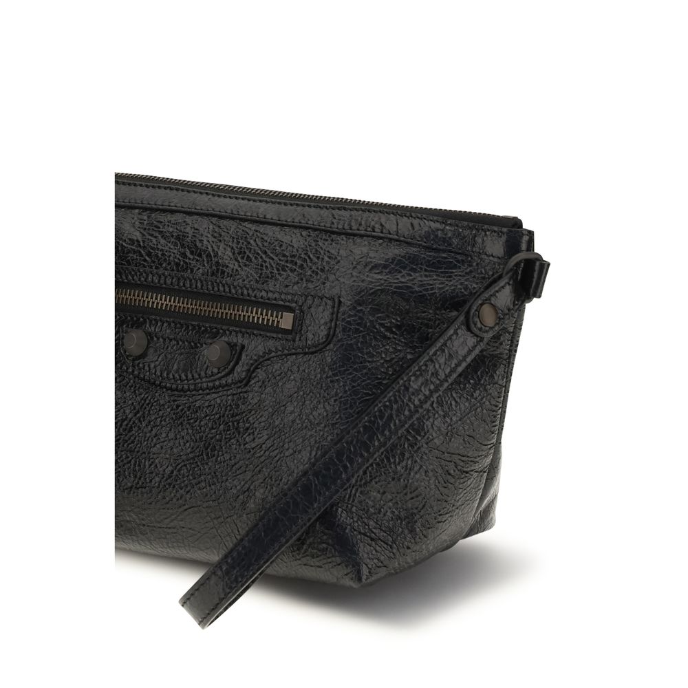 Balenciaga Black Calf Leather Clutch Bag