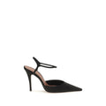 Black Satin High Heel Pumps
