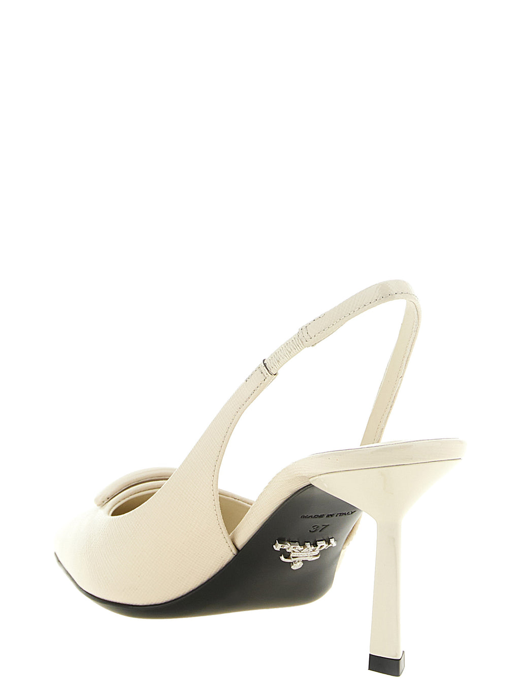 White Calfskin High Heel Pumps