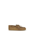Miu Miu Beige Calf Leather Slip-On Loafers
