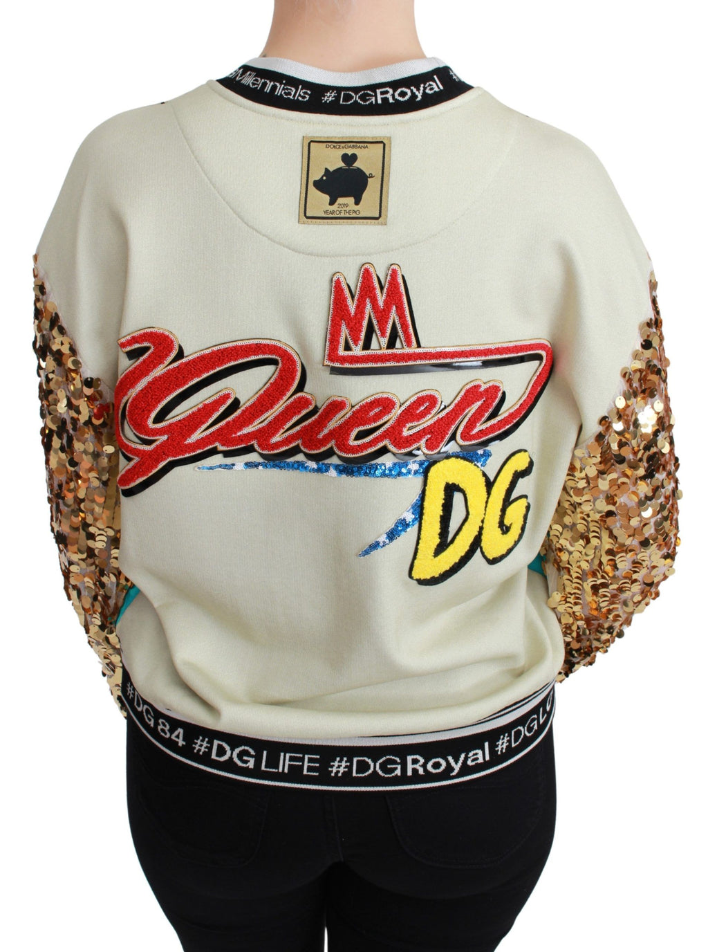 Dolce & Gabbana Year of the Pig Sequined Top Sweater
