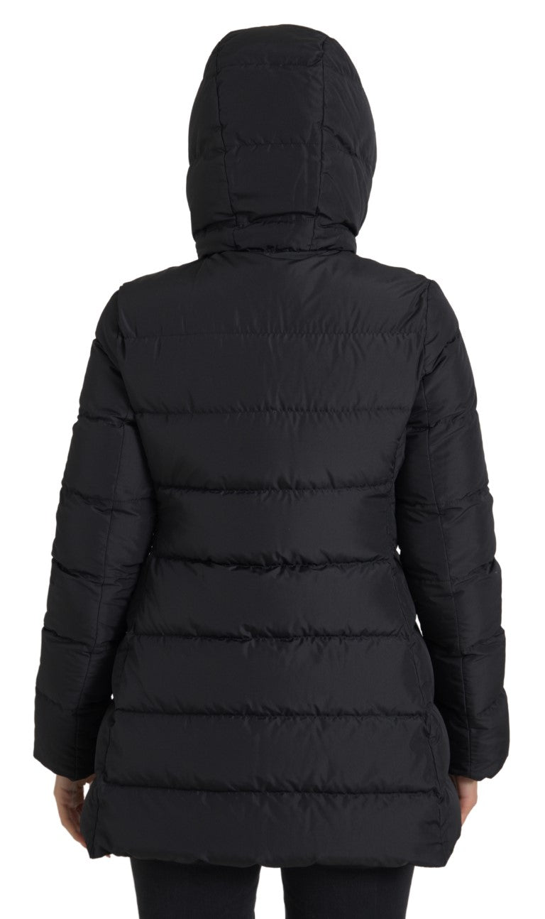 Dolce & Gabbana Black Polyester Hooded Reversible Jacket