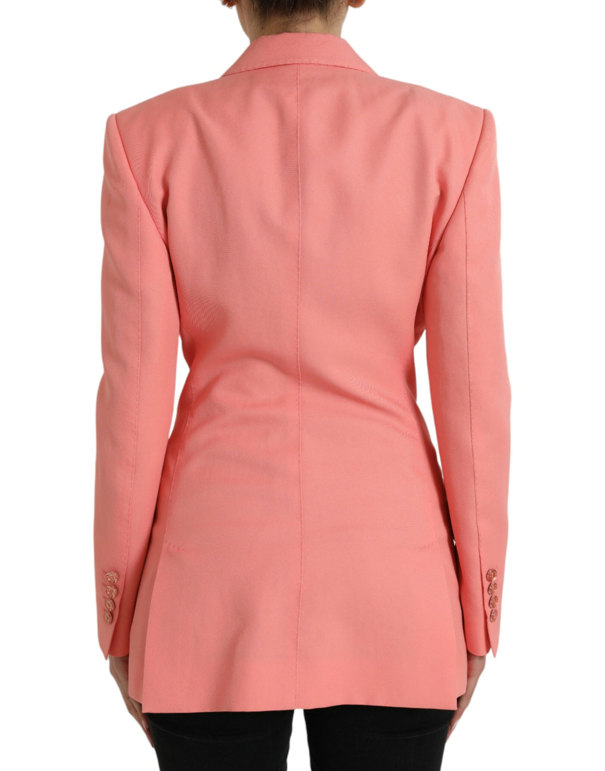 Dolce & Gabbana Pink Polyester Single Breasted Blazer Jacket