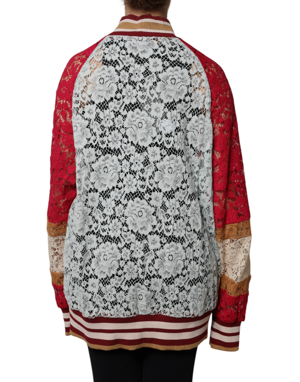 Dolce & Gabbana Multicolor Floral Lace Cardigan Sweater