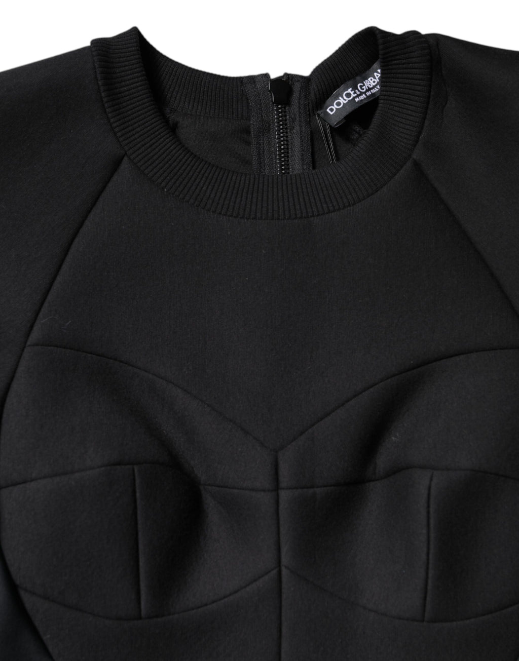 Dolce & Gabbana Black Cotton Long Sleeves A-line Mini Dress