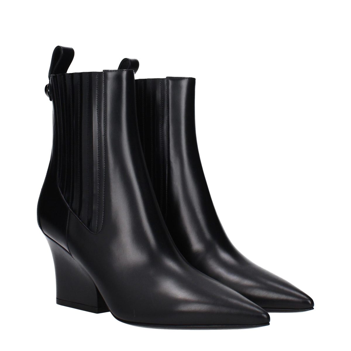 Valentino Garavani Black Leather Ankle Boots